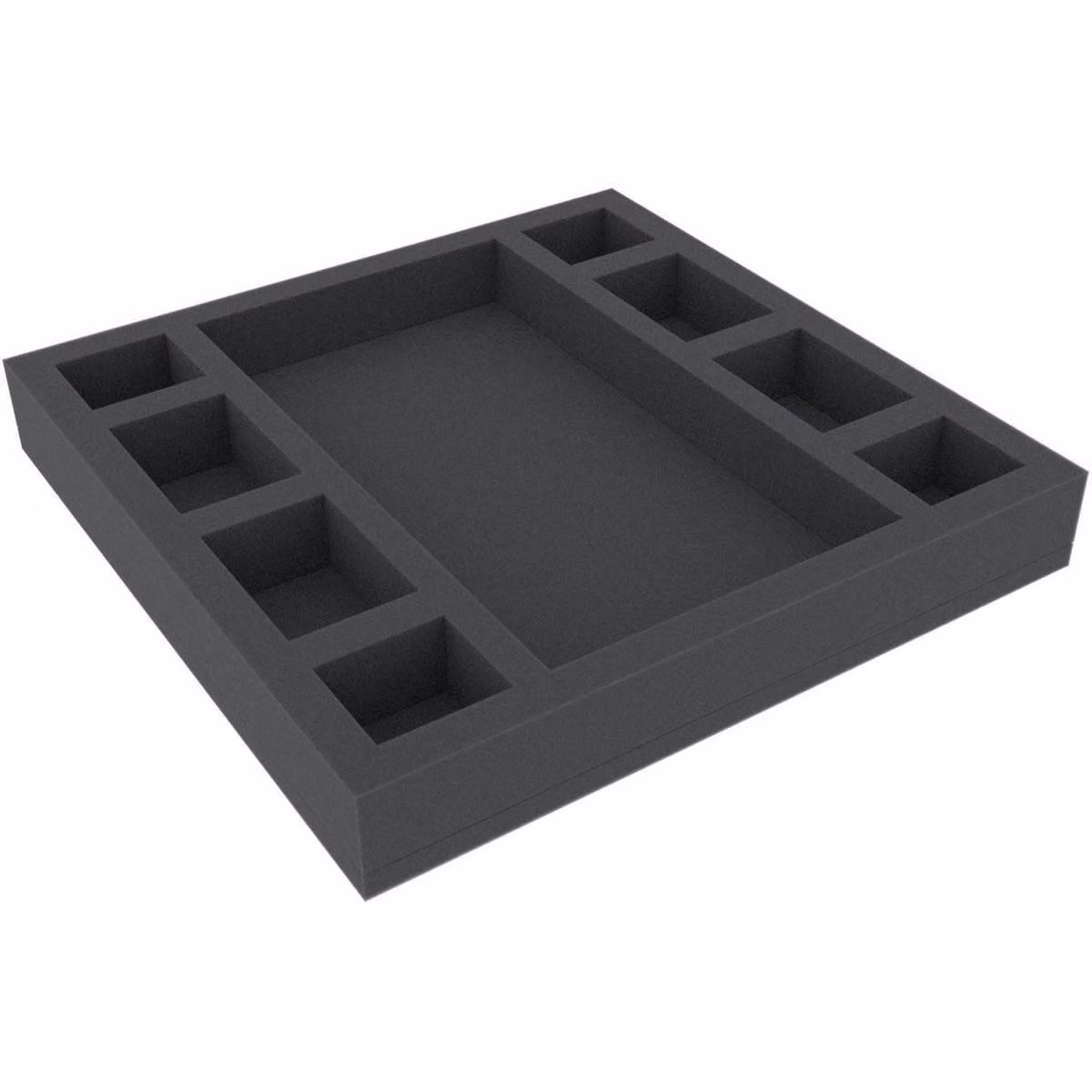 Inserto in schiuma 285x285x40 mm con 9 scomparti per giochi da tavolo