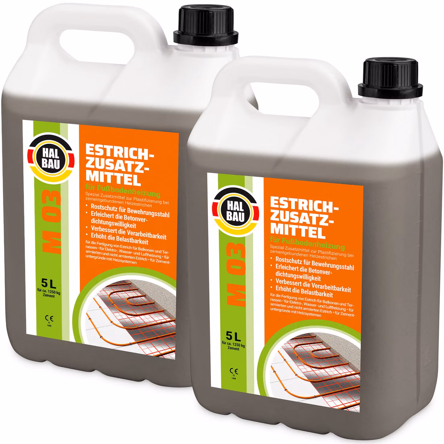Plastificante per impianti di riscaldamento Additivo per massetti 10 L Per riscaldamento a pavimento Massetto in calcestruzzo HALBAU M03