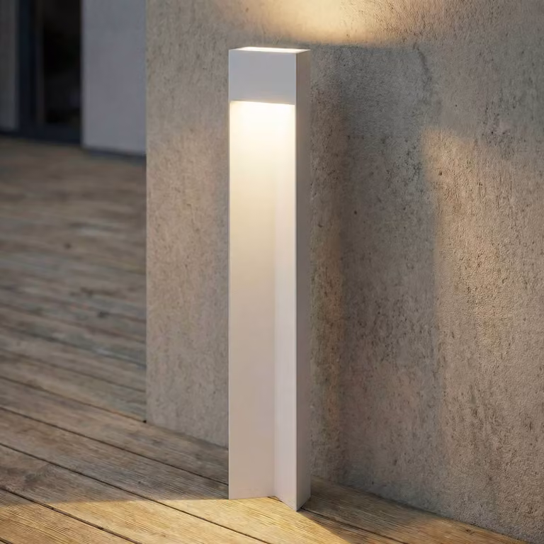 Lampioncino da giardino Kaholo Lucande, Alluminio / Grigio / Zincato, Alluminio, Moderno, Lampada LED da esterni