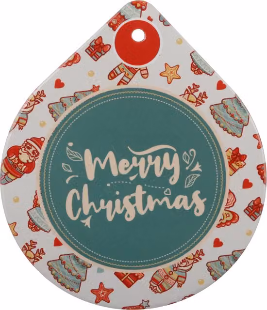 Sottopentola natalizio Merry Christmas in ceramica multicolore L: 21 cm