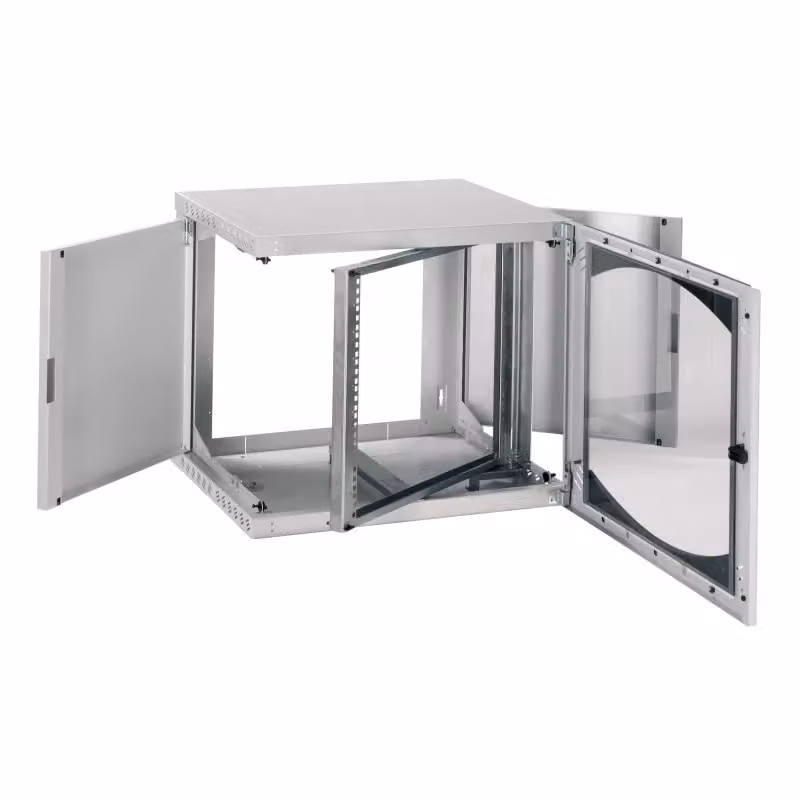 Schneider Electric Actassi OPB, rack da parete, 18U B600 T500, porta in vetro orientabile da 19", R7035 NSYOPB18U5P