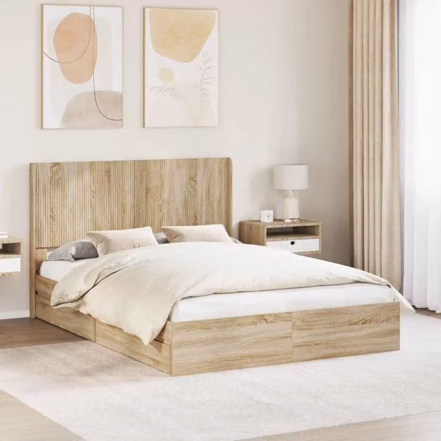 Struttura del letto con stoccaggio e testata 3 pcs-Giroletto con contenitore 850140