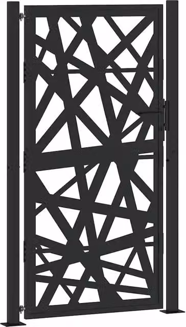 Cancello da giardino nero 100x175 cm in acciaio design leggero CFW5336586