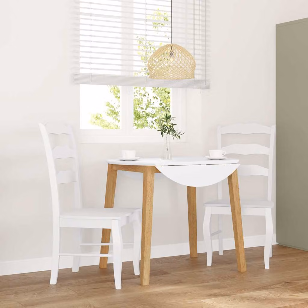 Set di 2 sedie da pranzo vidaXL in legno di Hevea bianco stile scandinavo