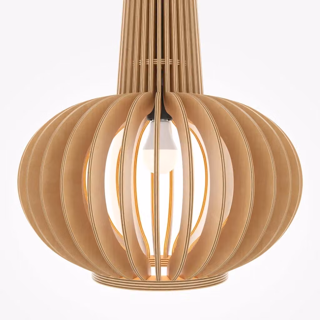 Lampada a sospensione moderna Maytoni Roots in metallo e legno nero e beige con attacco E27 e altezza regolabile – 2