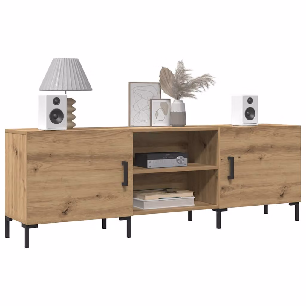 Mobile Porta TV Moderno vidaXL in Legno e Metallo, Colore Marrone, L 150 x P 30 x H 50 cm