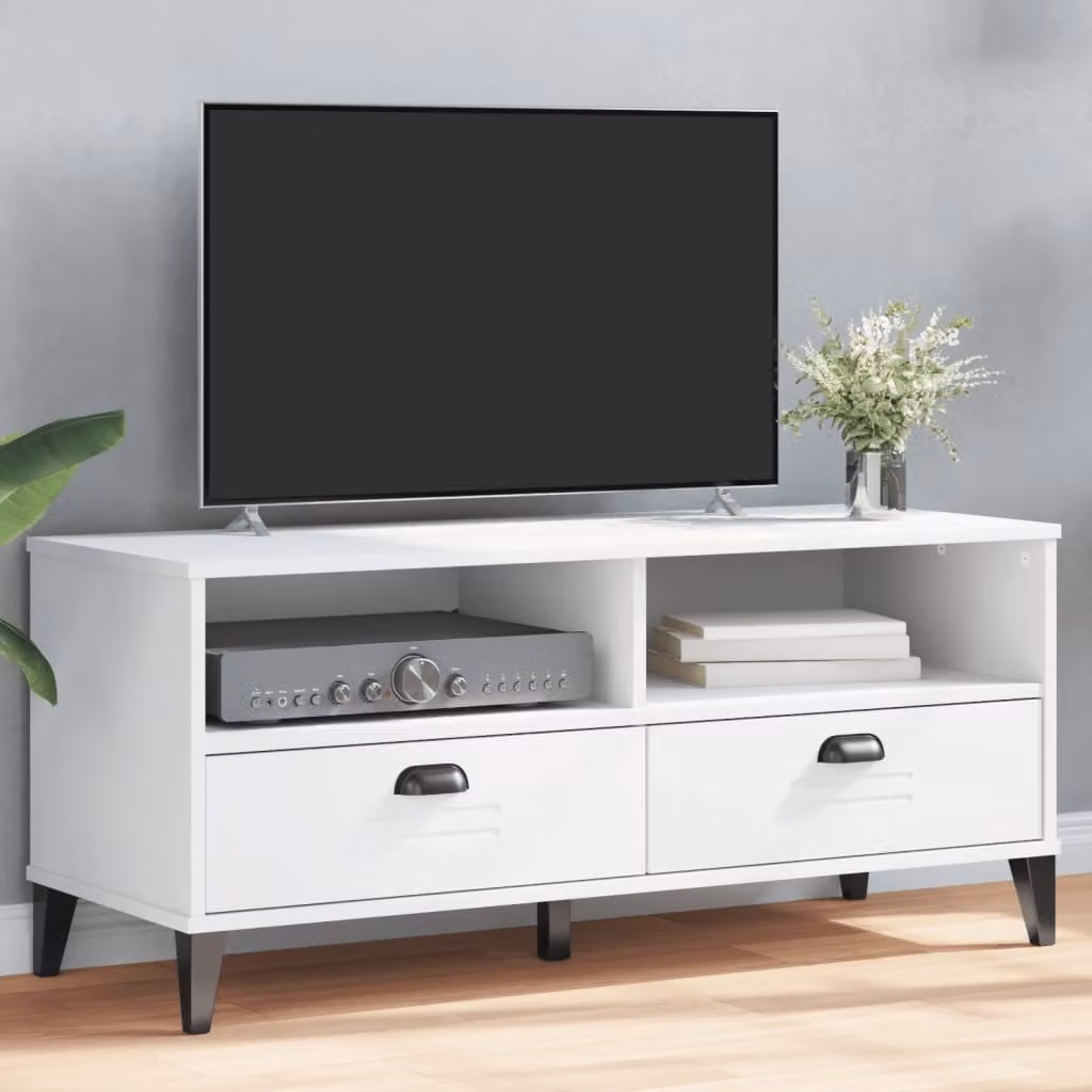 Mobile TV vidaXL VIKEN Bianco in Legno Multistrato e MDF L: 106 cm, P: 40 cm, H: 46,5 cm