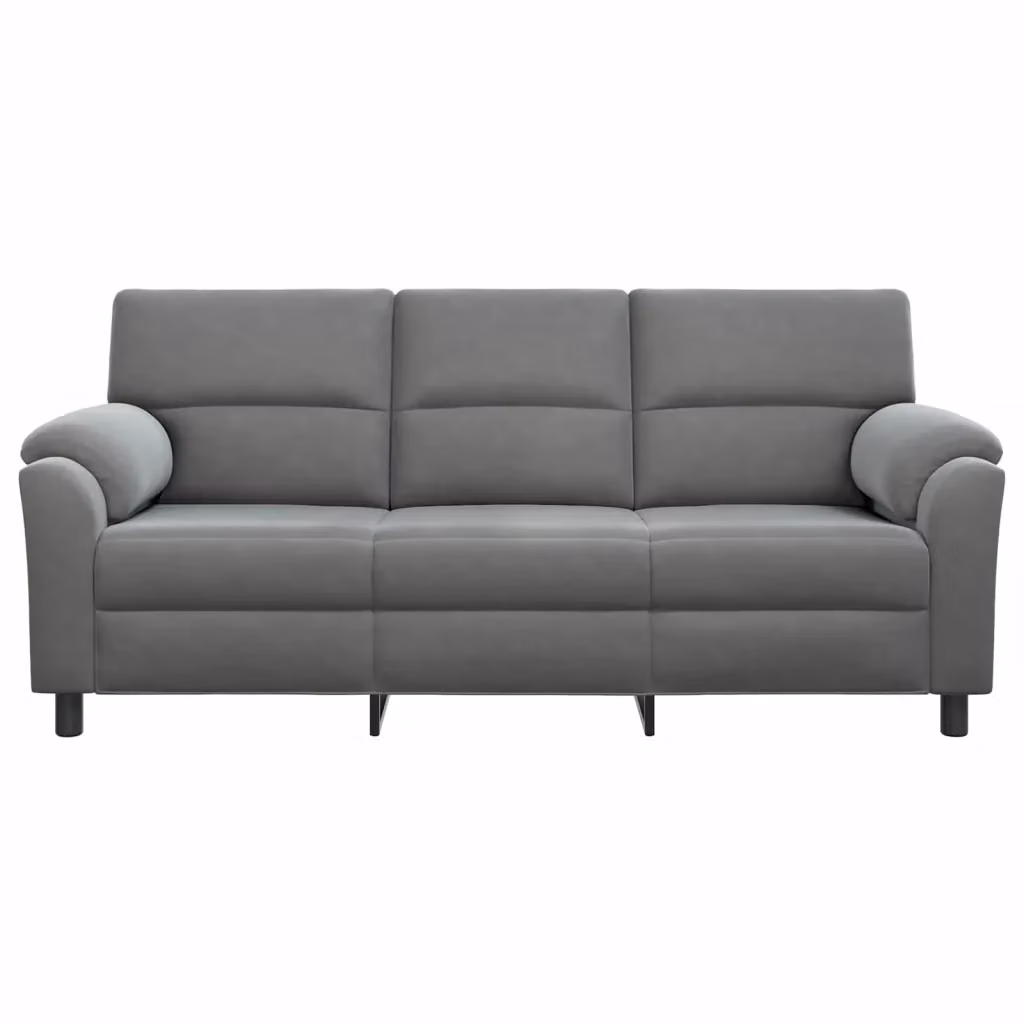 Divano moderno in velluto vidaXL Grigio Scuro e Nero L: 214 cm, P: 85 cm, H: 93 cm – 2