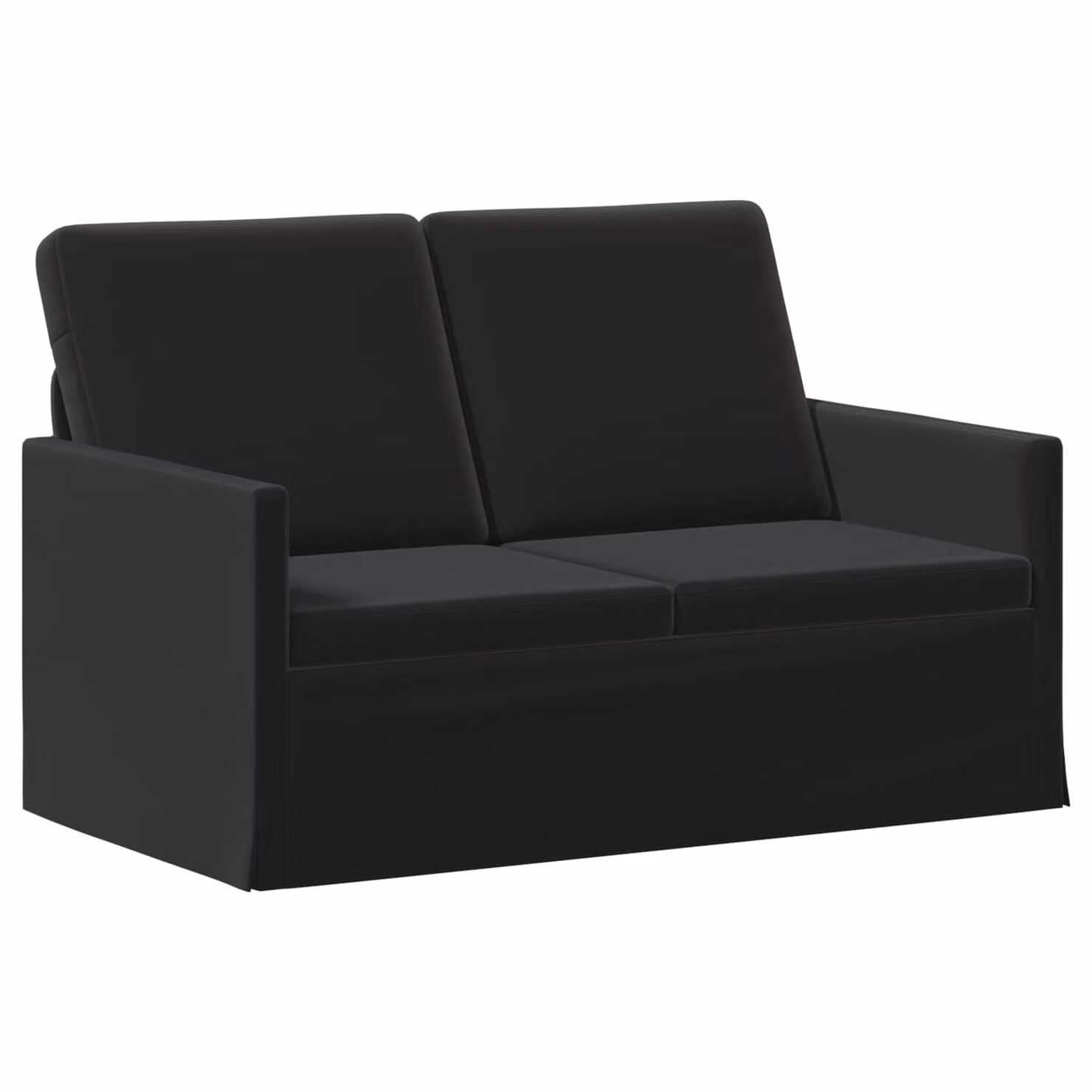 Divano a 2 posti vidaXL in velluto nero con struttura in metallo L/P/H: 130 x 81 x 82 cm
