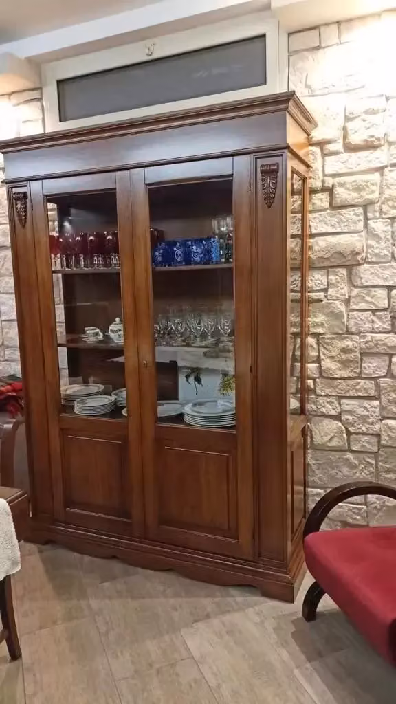 Set tavolo con sedie estensibile in legno di pino marrone stile classico Mobili 2G L/P/H: 220 x 100 x 76 cm – 1