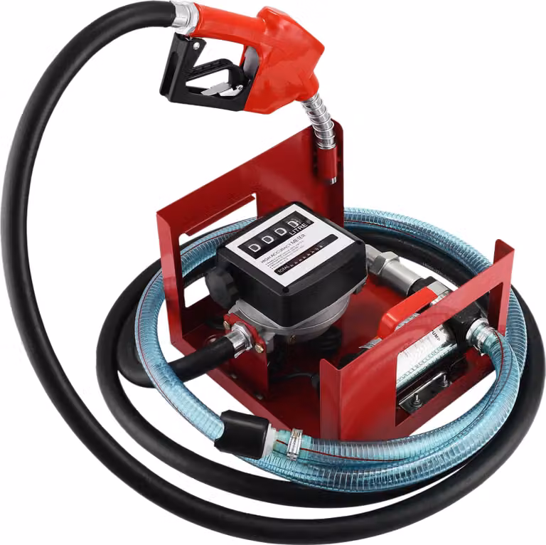 Pompa elettrica di trasferimento del carburante, portata 40 L/min, velocità 2800 giri/min, flussometro max 30 m
