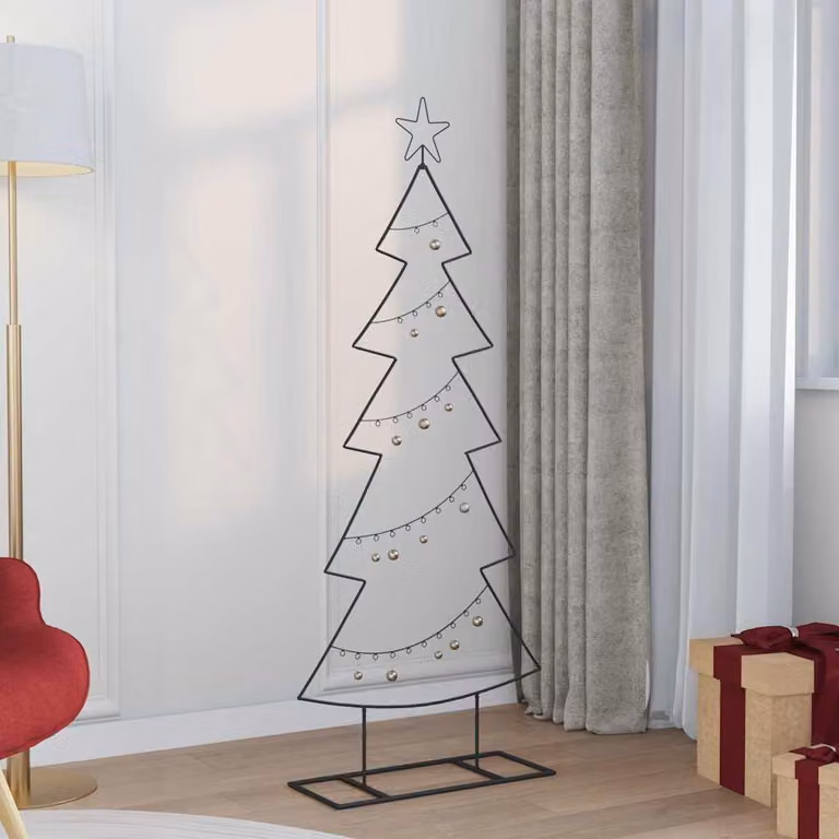 Maison Exclusive - Albero di Natale in metallo, nero, 150 cm, acciaio