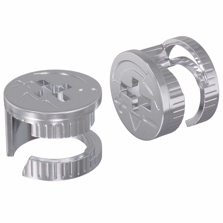 Set di 2 dadi con bloccaggio a cam vidaXL in acciaio galvanizzato argento 15 x 11,5 mm