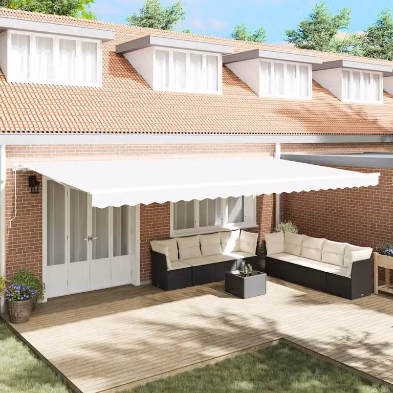 Telo di ricambio per tenda da sole vidaXL in poliestere, Bianco, 6 x 3,5 m