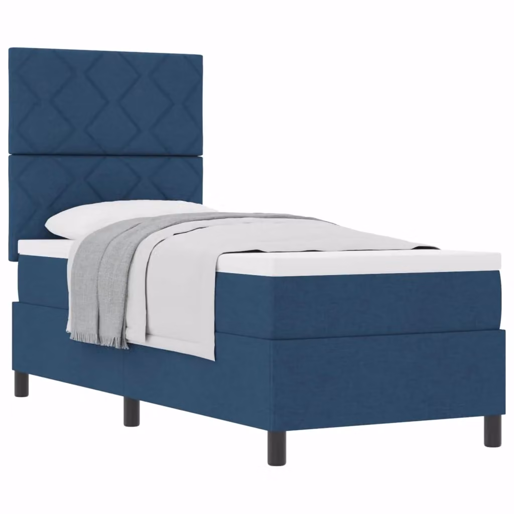 Letto a molle con testiera blu vidaXL L/P: 80 x 200 cm – 2