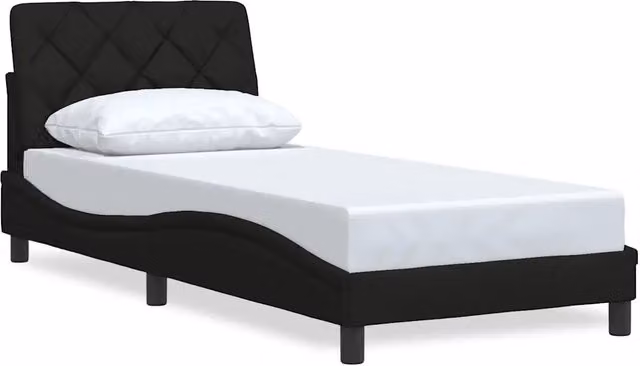 Letto singolo per adulti DESIGN IN in tessuto nero L/P/H: 90 x 200 cm – 1