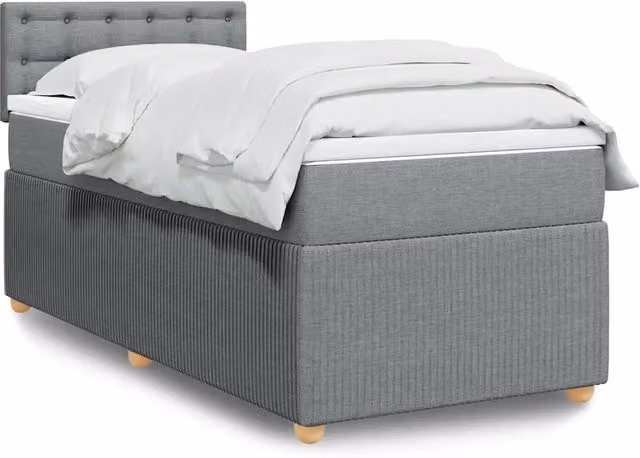Giroletto a Molle con Materasso-Struttura Letto Grigio Chiaro 80x200 cm Tessuto 313094