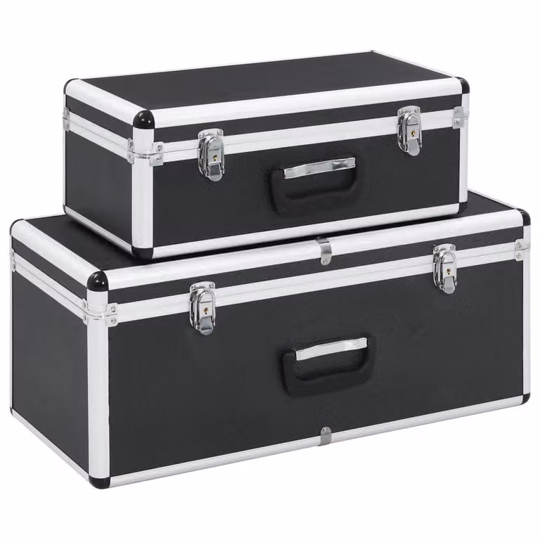 The Living Store valigetta 2 pezzi alluminio nero