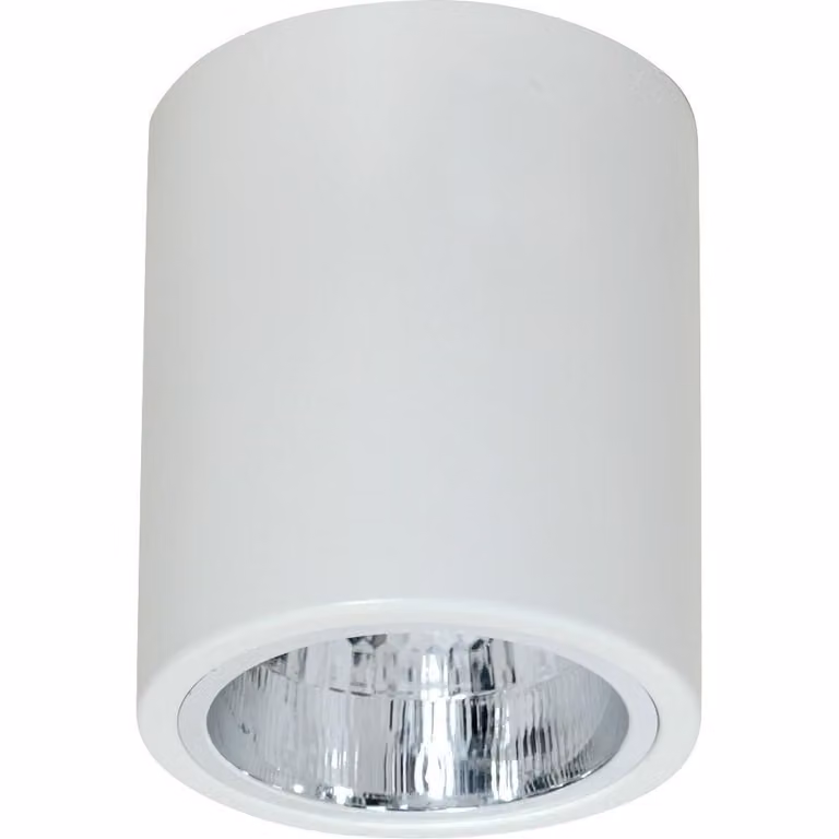 Faretto spot Downlight rotondo bianco opaco 1xE27x15W in metallo, dimensioni: 12,5x11x11 cm, IP20, Luminex