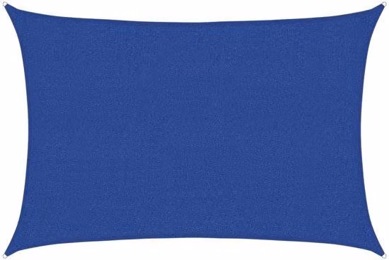 Tenda da sole 2,5 x 4 m - Blu - HDPE - 160 g/m² - Protezione UV 90% - Resistente alle intemperie - Grilletti di fissaggio inclusi