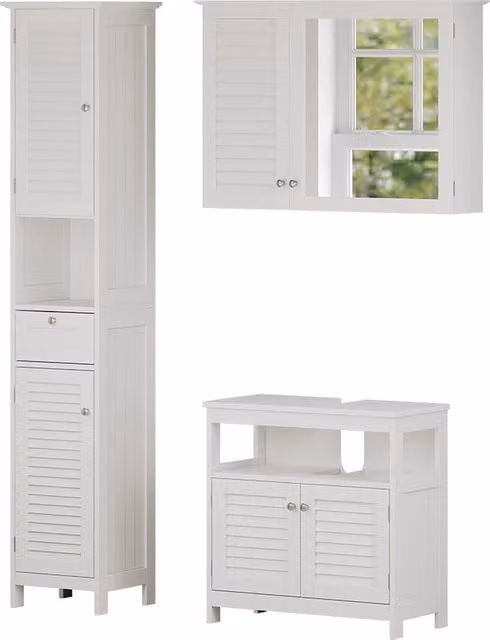 Set di mobili da bagno Riad Bianco 3 pezzi Vicco