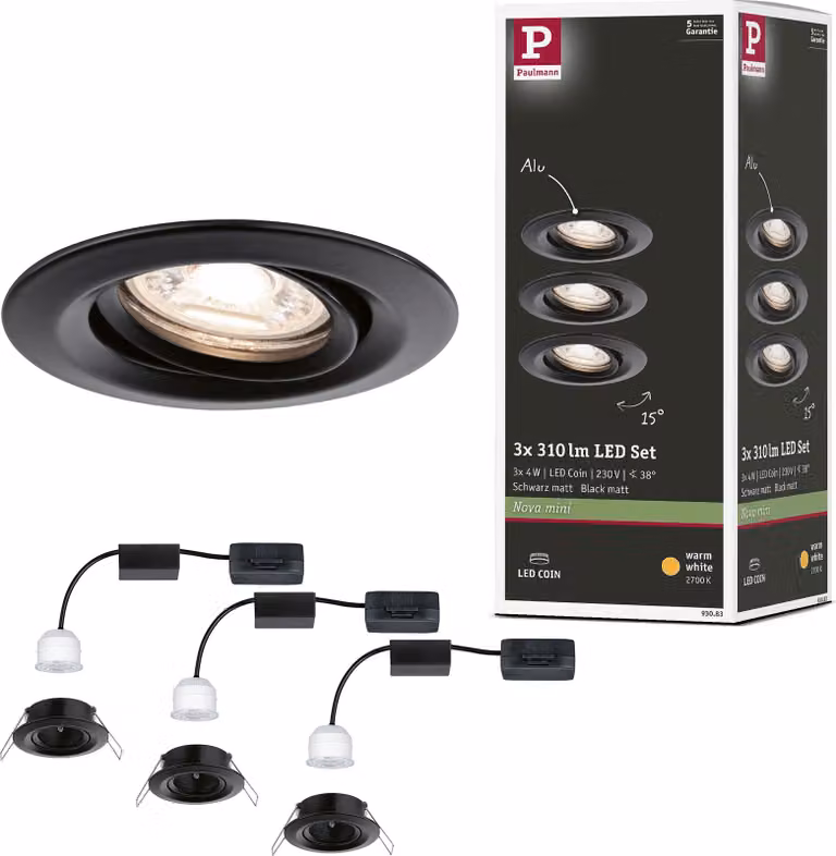 Paulmann Luce da incasso LED Nova Mini set base orientabile