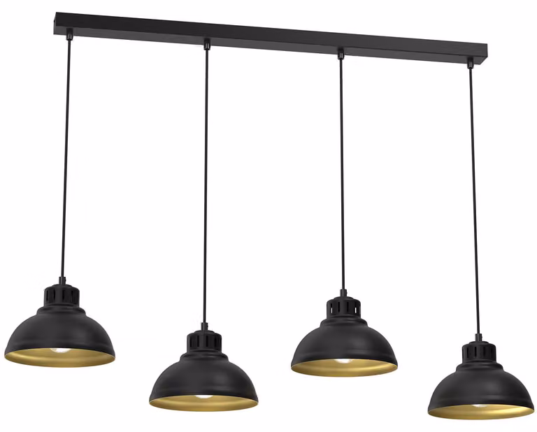 Lampada a sospensione a quattro punte nera su stecca SVEN 9117 Luminex