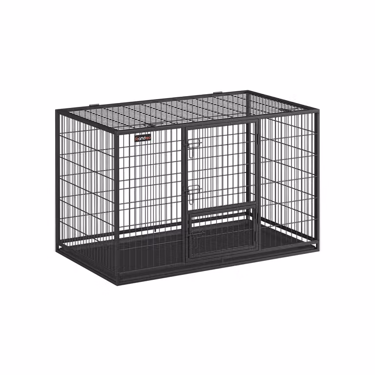 Gabbia per Cani di Taglia Media e Grande Doppia Porta Rimovibile, Nero Inchiostro / XXXL (139L x 79l x 87H cm)