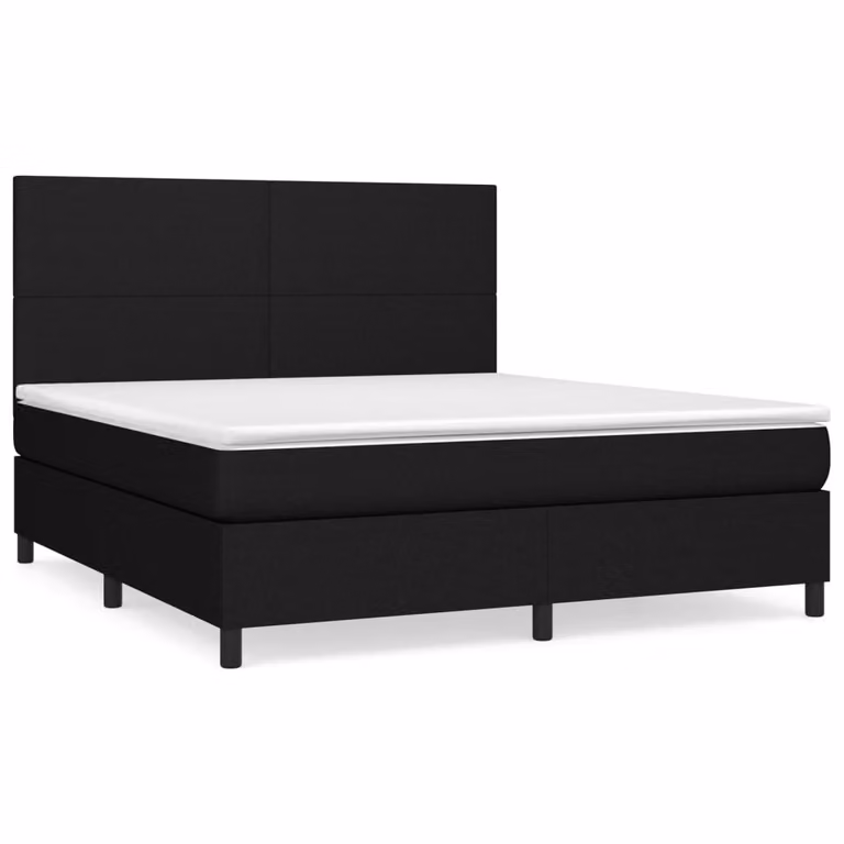 Giroletto a Molle con Materasso Nero 180x200 cm in Tessuto