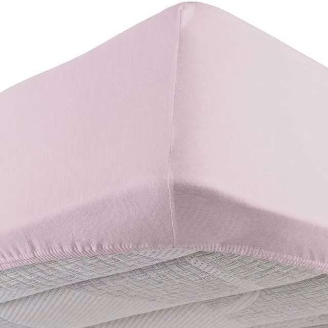 Lenzuolo con angoli elastici DaunenStep Vivacolor in jersey multicolore e rosa – 1