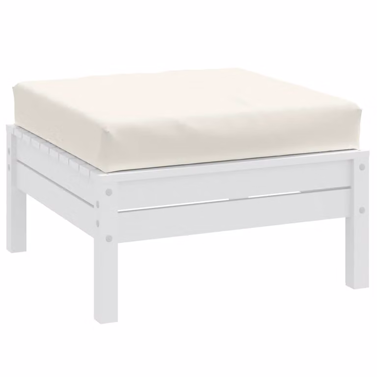 Cuscino per Pallet vidaXL in Tessuto Beige e Bianco, L 60 cm x P 60 cm x H 9,5 cm