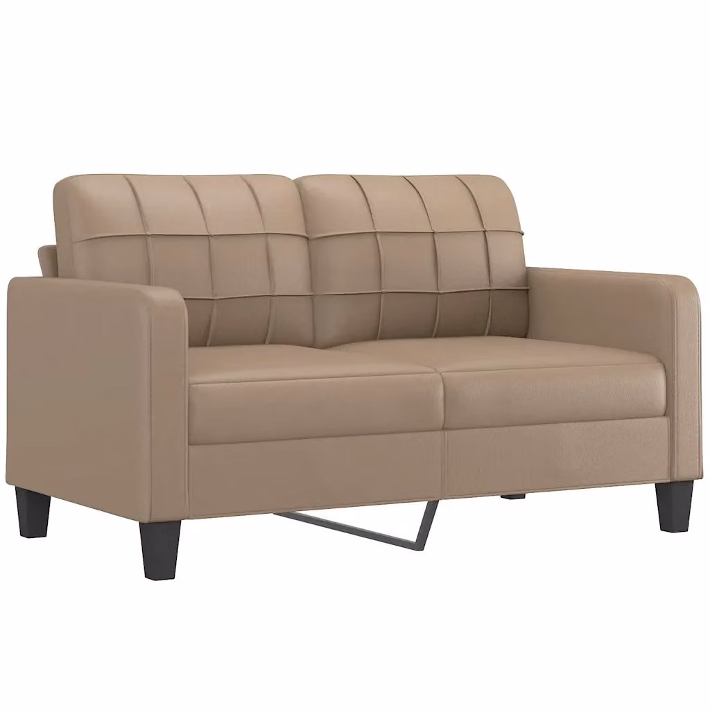 Divano a 2 posti moderno vidaXL in similpelle beige con struttura in metallo e imbottitura in schiuma per il tuo soggiorno – 2
