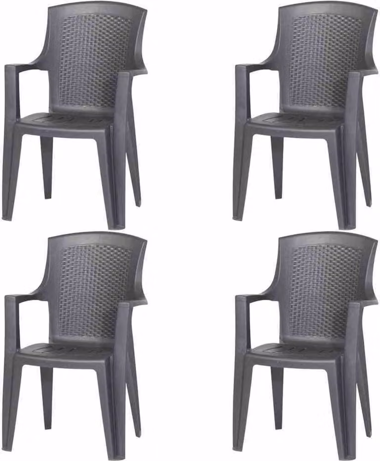 PROGARDEN Eden SET 4x sedie impilabili in plastica antracite M73551