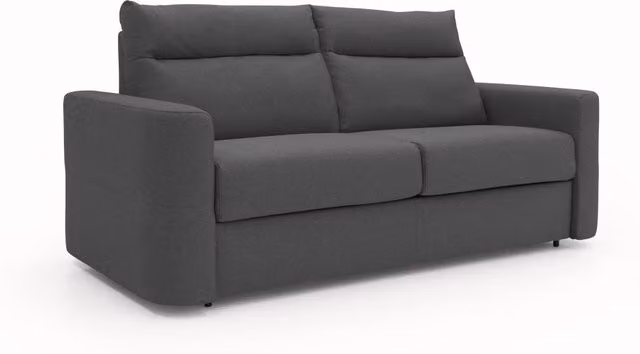 Divano letto Cupido Divani.Store in tessuto impermeabile simil cotone antracite L: 202 cm, Materasso: 140 x 190 cm