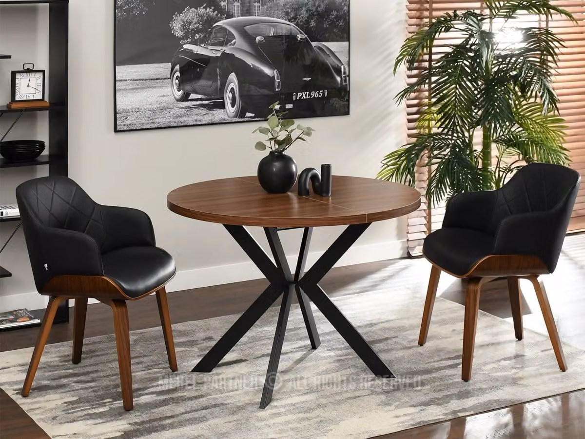 Tavolo allungabile di design ANCEL - noce / nero