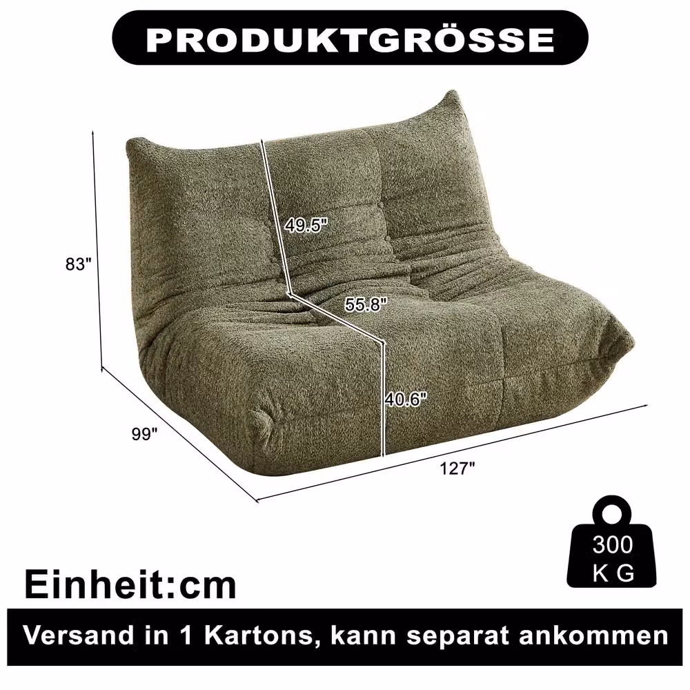 Divano 2 posti Minimal in tessuto grigio chiaro L 120 x P 90 x H 60 cm – 2