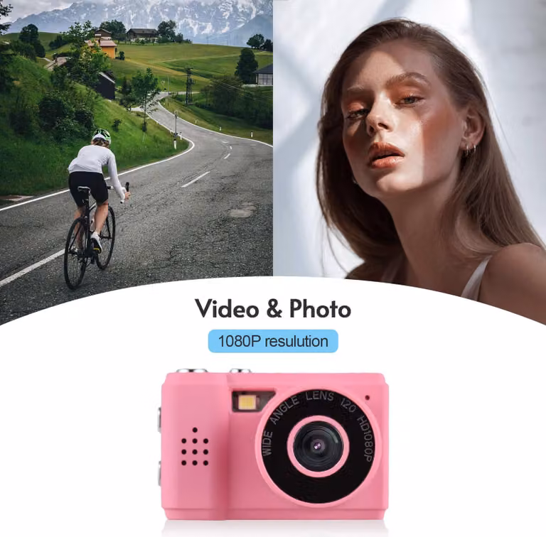 Mini videocamera digitale 1080P Batteria ricaricabile incorporata con flash su schermo LCD per le foto