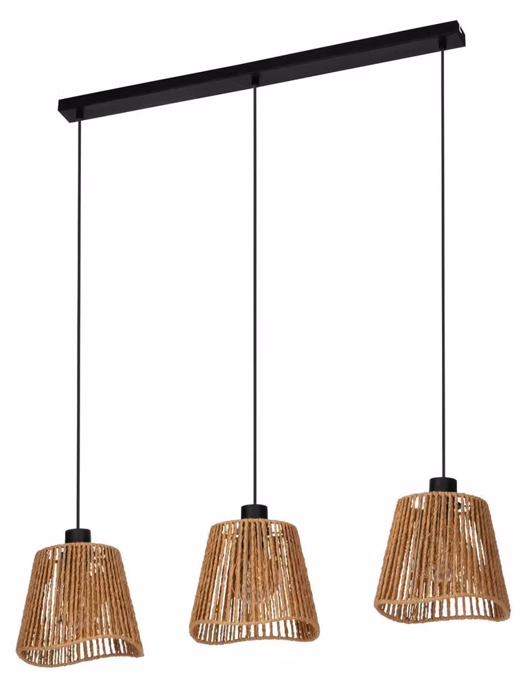 EGLO lampada a sospensione ''Lavister'', 3 luci, E27, acciaio, carta/naturale