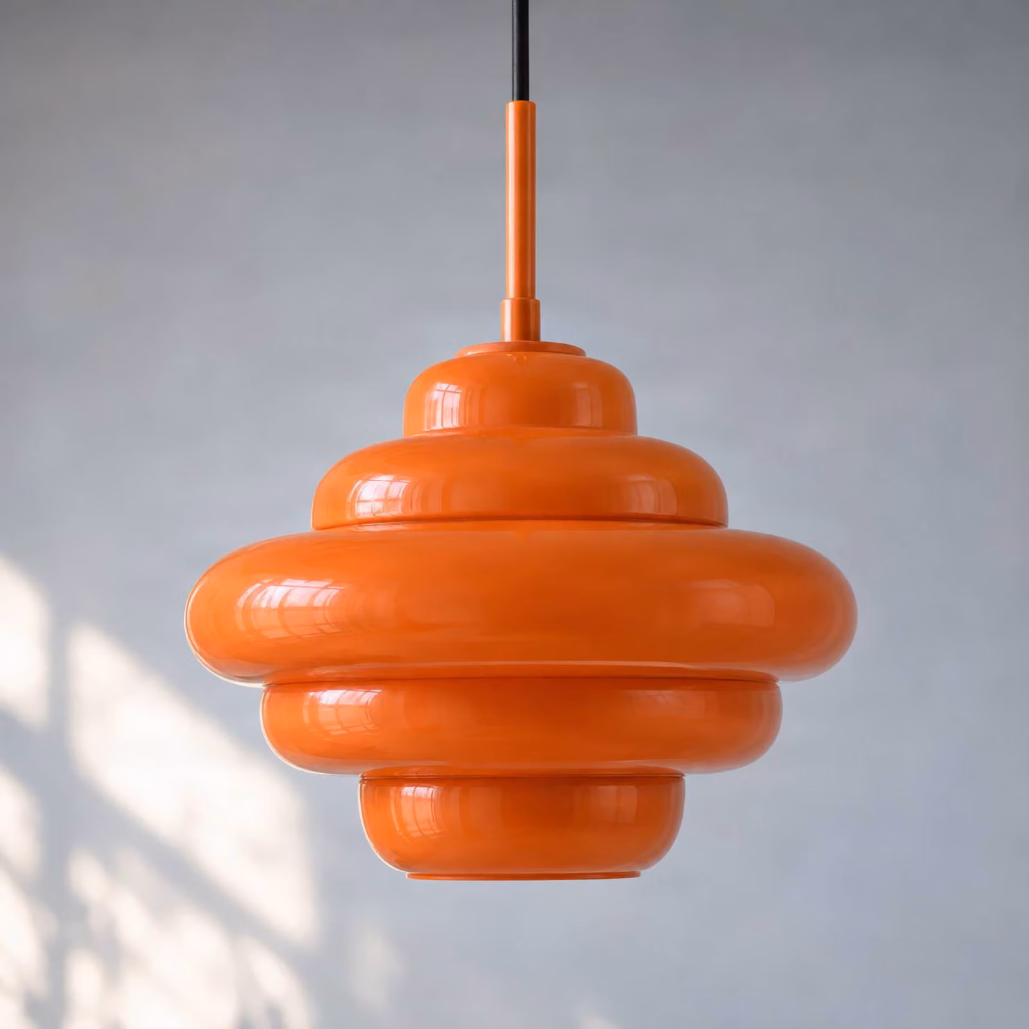 Lampada a sospensione Leilani Lucande, dimmerabile, Giallo / Arancione, Soggiorno / Sala da pranzo, Vetro, Design, Lampada a sospensione