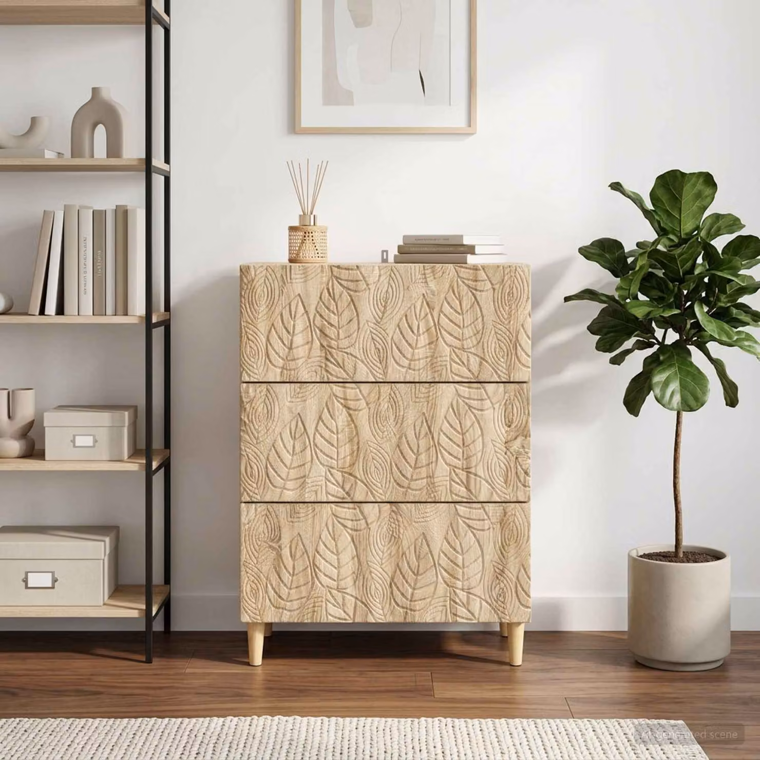 Carrello mobile con cassetti vidaXL in Rovere Sonoma, L 66 cm x P 34,5 cm x H 90 cm