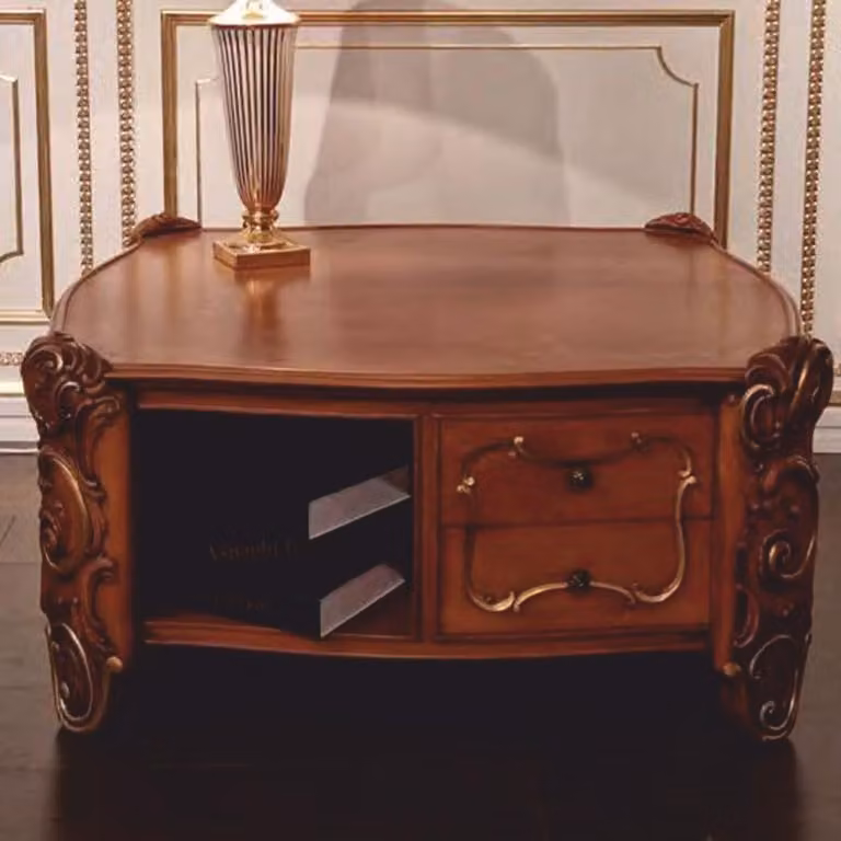 Casa Padrino Luxury Baroque Coffee Table Brown 90 cm - Mobili barocchi - Italy