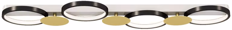 HOMCOM Lampada da soffitto a LED 38W 1500LM 3000K-6500K con 4 lampadine