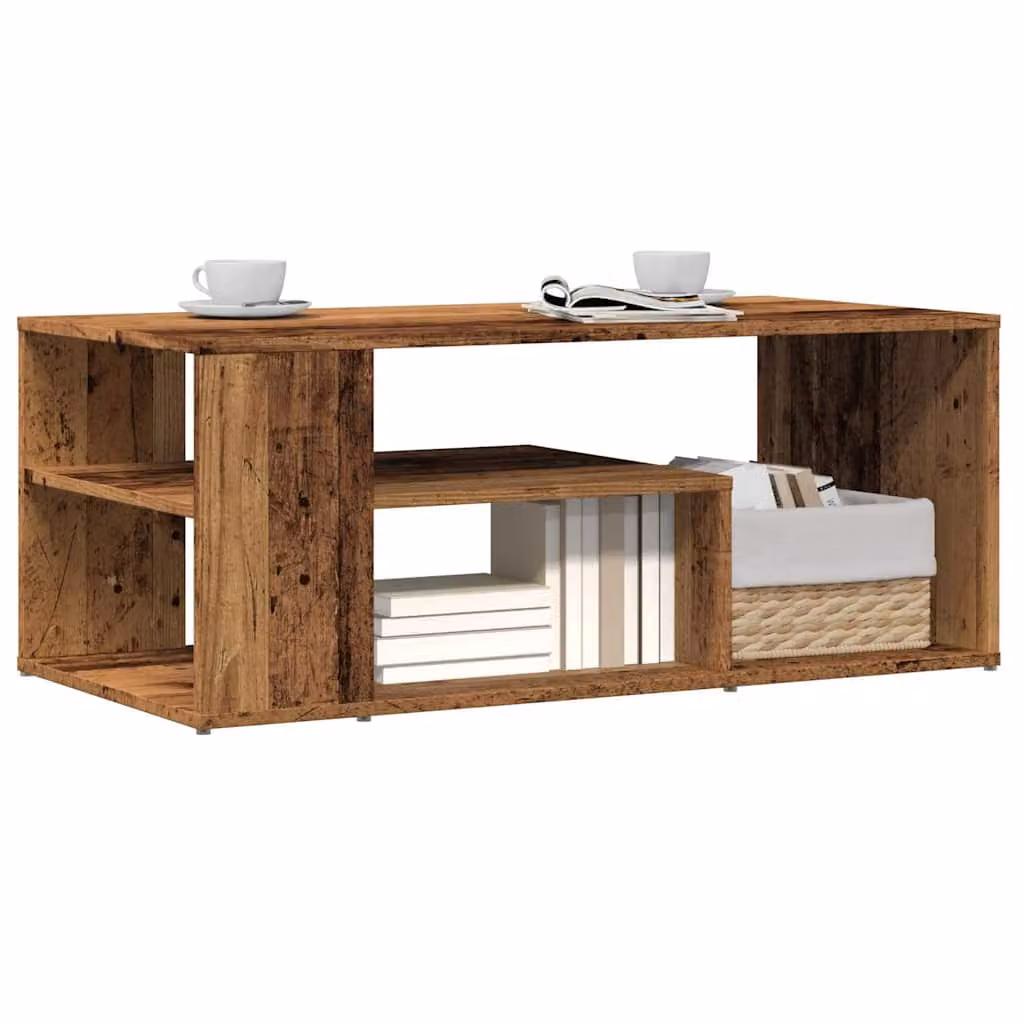 vidaXL Tavolino da salotto moderno in legno marrone L: 100 cm, P: 50 cm, H: 40 cm