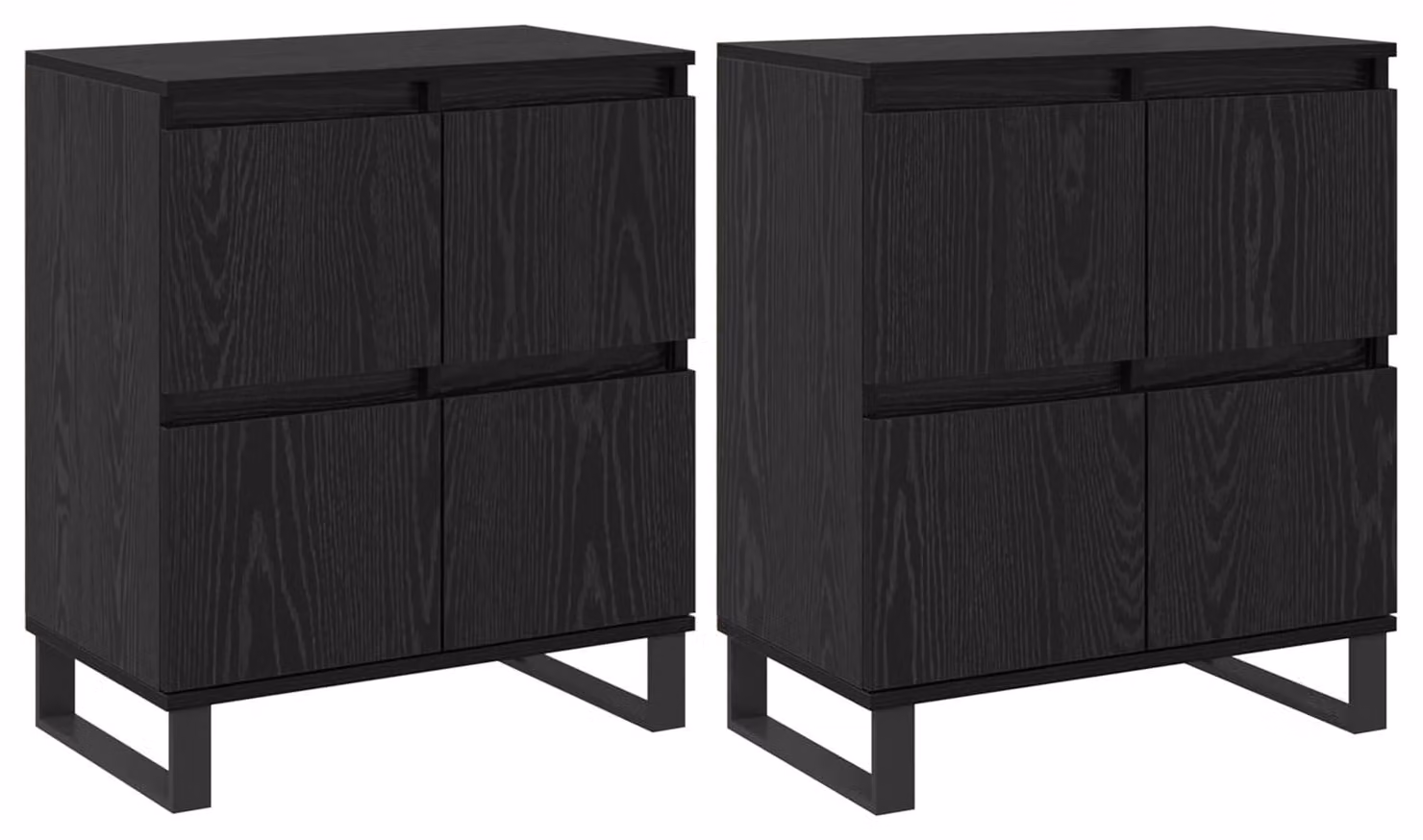 Credenza 2 pcs Rovere Nero 60 x 35 x 70 cm