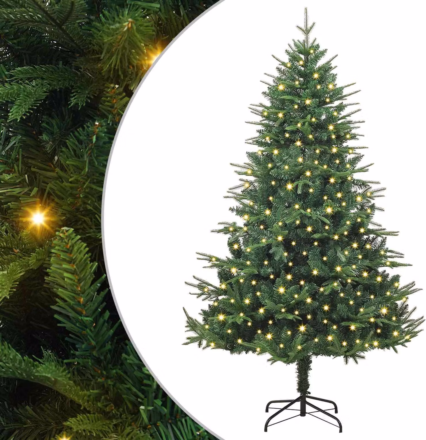 Albero di Natale artificiale preilluminato Verde 180 cm