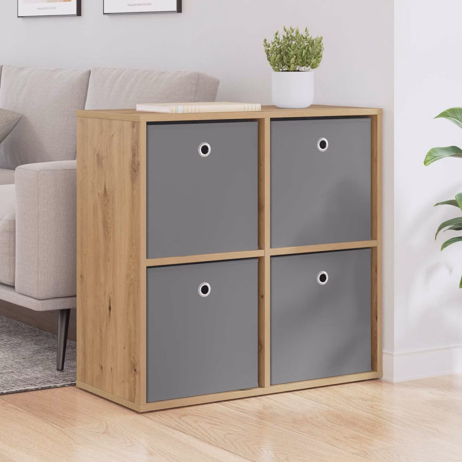 Credenza moderna vidaXL in rovere marrone L: 68,5 cm, P: 32 cm, H: 67 cm