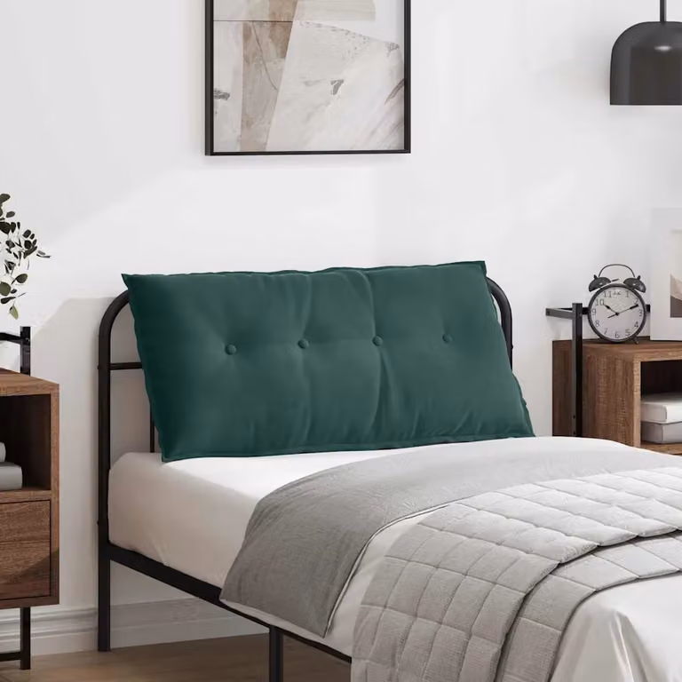 vidaXL Cuscino per Schiena Contornato in Velluto a Costine Verde, L 100 x P 50 cm