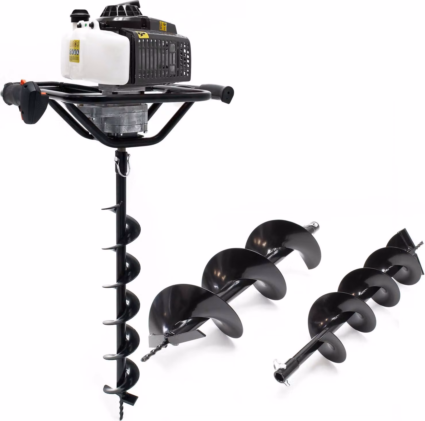 Set di coclee a benzina Wiltec con coclea da 100, 150, 200 mm, 2,2 kW 3 CV 63,3ccm Coclea a palo Coclea vegetale