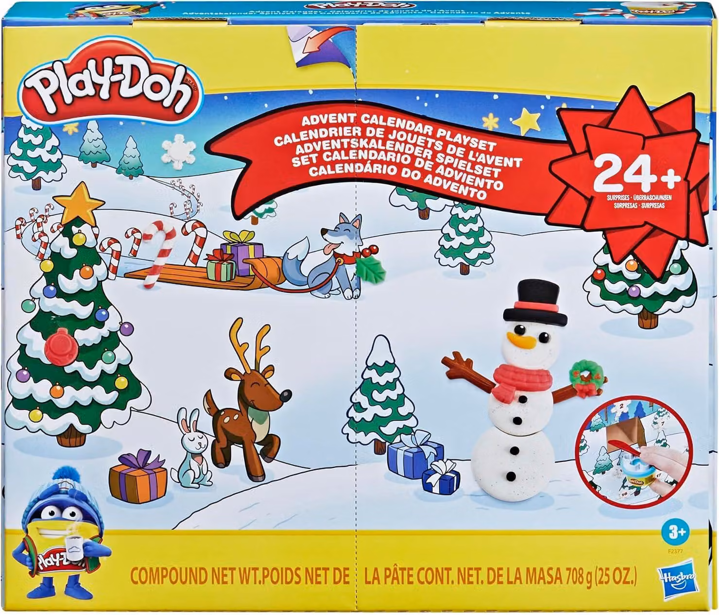 Calendario dell'Avvento con giocattoli per bambini dai 3 anni in su, contenente più di 24 sorprese: tappetini da gioco e 24 vasetti