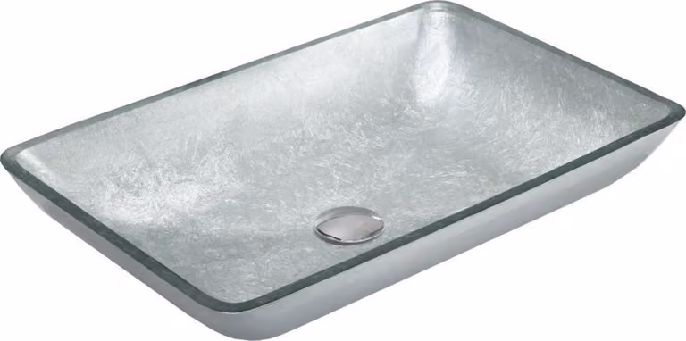 Mexen Megan lavandino da appoggio in vetro, 56 x 36 cm, argento - 24135611